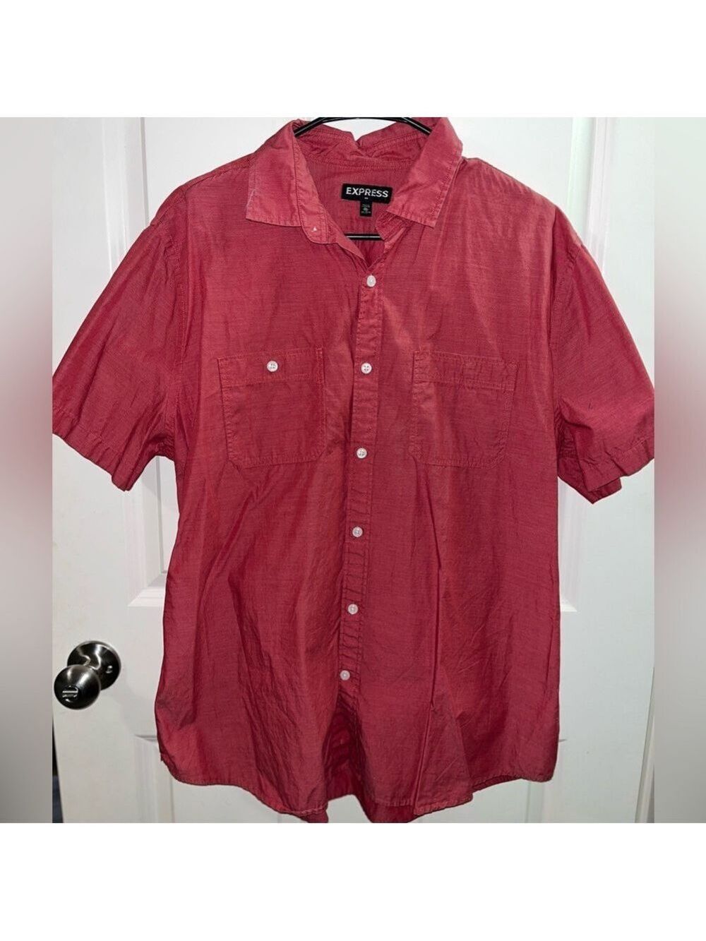 Express Men’s Red Casual Button Down Shirt